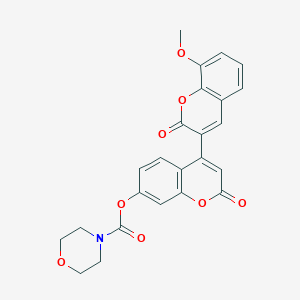 B2594287 4-(8-Methoxy-2-oxochromen-3-yl)-2-oxochromen-7-yl morpholine-4-carboxylate CAS No. 869079-05-0