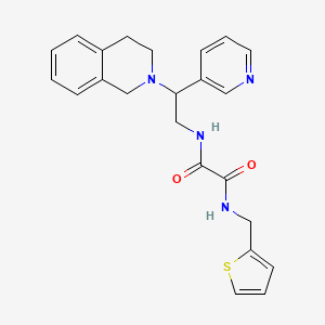 molecular formula C23H24N4O2S B2594307 N'-[2-(pyridin-3-yl)-2-(1,2,3,4-tetrahydroisoquinolin-2-yl)ethyl]-N-[(thiophen-2-yl)methyl]ethanediamide CAS No. 906158-96-1