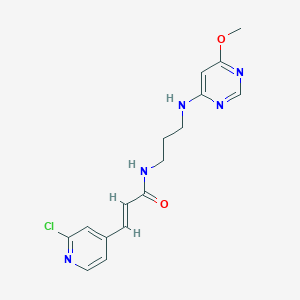 B2594312 (E)-3-(2-Chloropyridin-4-yl)-N-[3-[(6-methoxypyrimidin-4-yl)amino]propyl]prop-2-enamide CAS No. 2094964-69-7