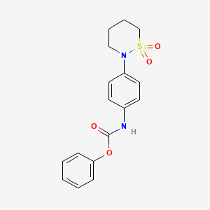 molecular formula C17H18N2O4S B2594325 phenyl N-[4-(1,1-dioxo-1lambda6,2-thiazinan-2-yl)phenyl]carbamate CAS No. 899731-89-6