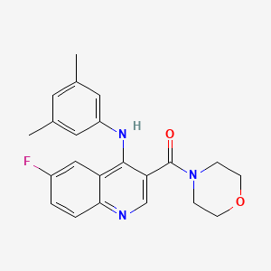 molecular formula C22H22FN3O2 B2594343 N-(3,5-DIMETHYLPHENYL)-6-FLUORO-3-(MORPHOLINE-4-CARBONYL)QUINOLIN-4-AMINE CAS No. 1358945-02-4