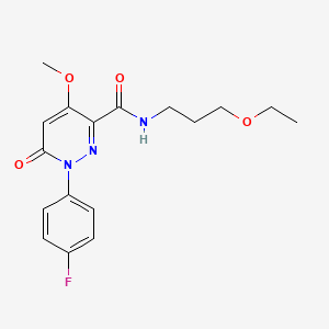 molecular formula C17H20FN3O4 B2594421 N-(3-ethoxypropyl)-1-(4-fluorophenyl)-4-methoxy-6-oxo-1,6-dihydropyridazine-3-carboxamide CAS No. 921836-18-2