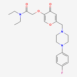 molecular formula C22H28FN3O4 B2594448 N,N-diethyl-2-[(6-{[4-(4-fluorophenyl)piperazin-1-yl]methyl}-4-oxo-4H-pyran-3-yl)oxy]acetamide CAS No. 898418-11-6