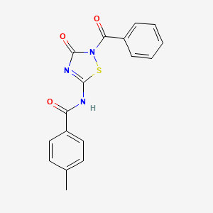 molecular formula C17H13N3O3S B2594461 N-(2-benzoyl-3-oxo-1,2,4-thiadiazol-5-yl)-4-methylbenzamide CAS No. 477845-30-0