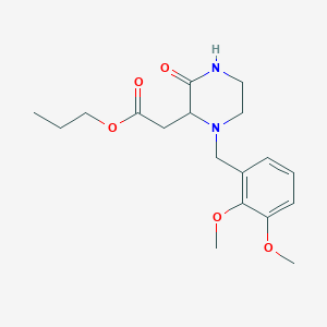 molecular formula C18H26N2O5 B2594476 Propyl [1-(2,3-dimethoxybenzyl)-3-oxopiperazin-2-yl]acetate CAS No. 1009688-13-4
