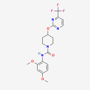 molecular formula C19H21F3N4O4 B2594488 N-(2,4-dimethoxyphenyl)-4-{[4-(trifluoromethyl)pyrimidin-2-yl]oxy}piperidine-1-carboxamide CAS No. 2380088-35-5