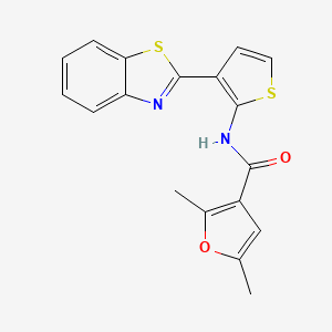 molecular formula C18H14N2O2S2 B2594529 N-[3-(1,3-benzothiazol-2-yl)thiophen-2-yl]-2,5-dimethylfuran-3-carboxamide CAS No. 1209266-82-9