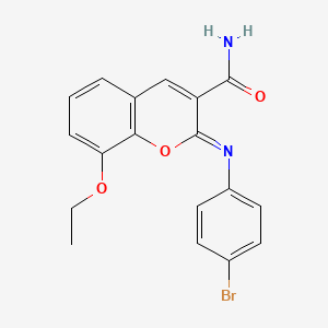 molecular formula C18H15BrN2O3 B2594571 (2Z)-2-[(4-bromophenyl)imino]-8-ethoxy-2H-chromene-3-carboxamide CAS No. 328555-86-8