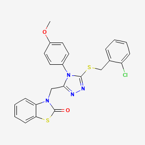 molecular formula C24H19ClN4O2S2 B2594597 3-((5-((2-chlorobenzyl)thio)-4-(4-methoxyphenyl)-4H-1,2,4-triazol-3-yl)methyl)benzo[d]thiazol-2(3H)-one CAS No. 847403-31-0
