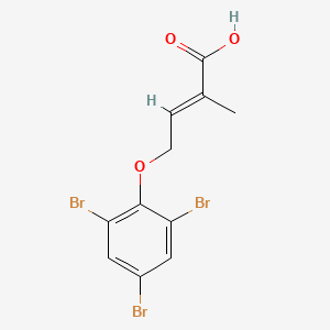 molecular formula C11H9Br3O3 B2594615 (E)-2-methyl-4-(2,4,6-tribromophenoxy)but-2-enoic acid CAS No. 1563214-63-0