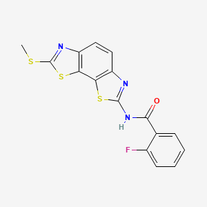 2-fluoro-N-(2-methylsulfanyl-[1,3]thiazolo[4,5-g][1,3]benzothiazol-7-yl)benzamide