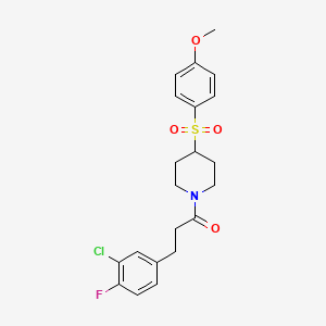 3-(3-Chloro-4-fluorophenyl)-1-(4-((4-methoxyphenyl)sulfonyl)piperidin-1-yl)propan-1-one