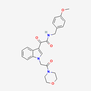 molecular formula C24H25N3O5 B2594646 N-[(4-methoxyphenyl)methyl]-2-{1-[2-(morpholin-4-yl)-2-oxoethyl]-1H-indol-3-yl}-2-oxoacetamide CAS No. 872856-88-7