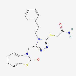 2-((5-((2-oxobenzo[d]thiazol-3(2H)-yl)methyl)-4-phenethyl-4H-1,2,4-triazol-3-yl)thio)acetamide