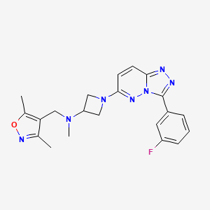 molecular formula C21H22FN7O B2594653 N-[(3,5-Dimethyl-1,2-oxazol-4-yl)methyl]-1-[3-(3-fluorophenyl)-[1,2,4]triazolo[4,3-b]pyridazin-6-yl]-N-methylazetidin-3-amine CAS No. 2379997-77-8