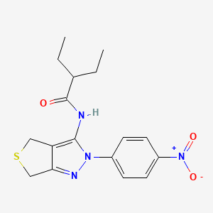 2-ethyl-N-[2-(4-nitrophenyl)-4,6-dihydrothieno[3,4-c]pyrazol-3-yl]butanamide