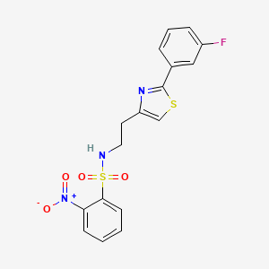 N-(2-(2-(3-fluorophenyl)thiazol-4-yl)ethyl)-2-nitrobenzenesulfonamide