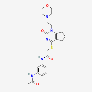 N-(3-acetamidophenyl)-2-((1-(2-morpholinoethyl)-2-oxo-2,5,6,7-tetrahydro-1H-cyclopenta[d]pyrimidin-4-yl)thio)acetamide