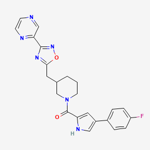 (4-(4-fluorophenyl)-1H-pyrrol-2-yl)(3-((3-(pyrazin-2-yl)-1,2,4-oxadiazol-5-yl)methyl)piperidin-1-yl)methanone