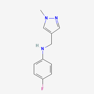 4-fluoro-N-[(1-methyl-1H-pyrazol-4-yl)methyl]aniline