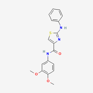 molecular formula C18H17N3O3S B2594695 N-(3,4-dimethoxyphenyl)-2-(phenylamino)thiazole-4-carboxamide CAS No. 1105228-97-4