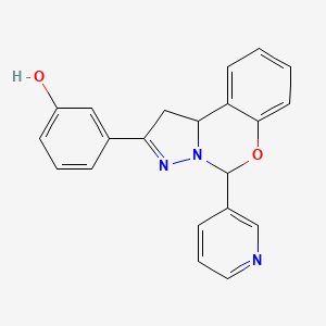 3-(5-(pyridin-3-yl)-5,10b-dihydro-1H-benzo[e]pyrazolo[1,5-c][1,3]oxazin-2-yl)phenol