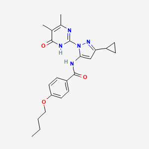 4-butoxy-N-(3-cyclopropyl-1-(4,5-dimethyl-6-oxo-1,6-dihydropyrimidin-2-yl)-1H-pyrazol-5-yl)benzamide