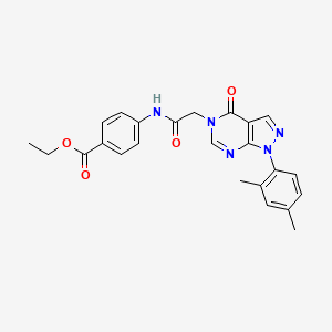 molecular formula C24H23N5O4 B2594708 ethyl 4-(2-(1-(2,4-dimethylphenyl)-4-oxo-1H-pyrazolo[3,4-d]pyrimidin-5(4H)-yl)acetamido)benzoate CAS No. 895000-88-1