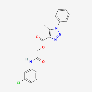 molecular formula C18H15ClN4O3 B2594711 [(3-chlorophenyl)carbamoyl]methyl 5-methyl-1-phenyl-1H-1,2,3-triazole-4-carboxylate CAS No. 946241-73-2