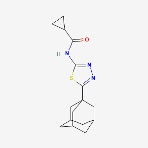 molecular formula C16H21N3OS B2594713 N-[5-(adamantan-1-yl)-1,3,4-thiadiazol-2-yl]cyclopropanecarboxamide CAS No. 391866-07-2
