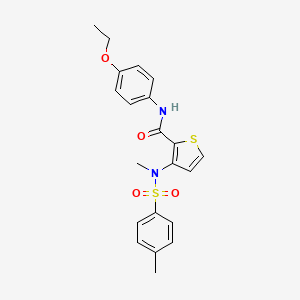 molecular formula C21H22N2O4S2 B2594715 3-(N,4-dimethylphenylsulfonamido)-N-(4-ethoxyphenyl)thiophene-2-carboxamide CAS No. 1226450-98-1