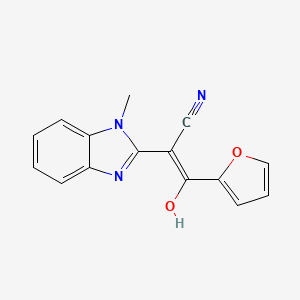 (E)-3-(furan-2-yl)-2-(1-methyl-1H-benzo[d]imidazol-2(3H)-ylidene)-3-oxopropanenitrile