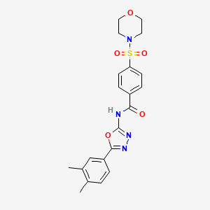 molecular formula C21H22N4O5S B2594728 N-(5-(3,4-dimethylphenyl)-1,3,4-oxadiazol-2-yl)-4-(morpholinosulfonyl)benzamide CAS No. 922915-67-1