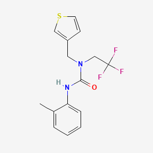 molecular formula C15H15F3N2OS B2594733 1-(Thiophen-3-ylmethyl)-3-(o-tolyl)-1-(2,2,2-trifluoroethyl)urea CAS No. 1235027-50-5