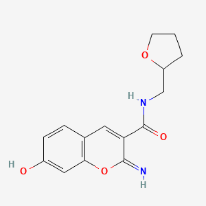 molecular formula C15H16N2O4 B2594740 7-hydroxy-2-imino-N-(tetrahydrofuran-2-ylmethyl)-2H-chromene-3-carboxamide CAS No. 1260937-16-3