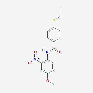 molecular formula C16H16N2O4S B2594741 4-(ethylsulfanyl)-N-(4-methoxy-2-nitrophenyl)benzamide CAS No. 941936-73-8