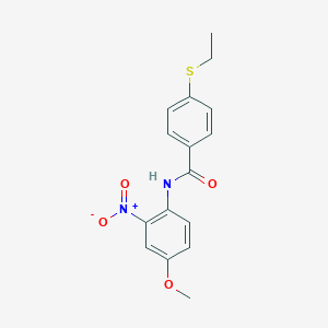 molecular formula C16H16N2O4S B2594741 4-ethylsulfanyl-N-(4-methoxy-2-nitrophenyl)benzamide CAS No. 941936-73-8