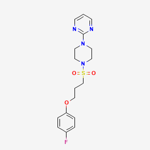 B2594752 2-(4-((3-(4-Fluorophenoxy)propyl)sulfonyl)piperazin-1-yl)pyrimidine CAS No. 946265-94-7