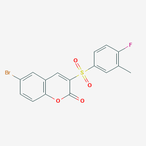 molecular formula C16H10BrFO4S B2594755 6-Bromo-3-(4-fluoro-3-methylphenyl)sulfonylchromen-2-one CAS No. 904432-76-4