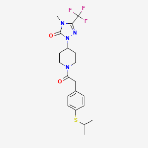 1-(1-(2-(4-(isopropylthio)phenyl)acetyl)piperidin-4-yl)-4-methyl-3-(trifluoromethyl)-1H-1,2,4-triazol-5(4H)-one