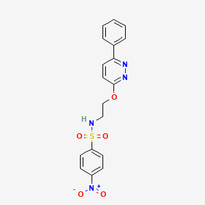 molecular formula C18H16N4O5S B2594772 4-nitro-N-(2-((6-phenylpyridazin-3-yl)oxy)ethyl)benzenesulfonamide CAS No. 920192-75-2