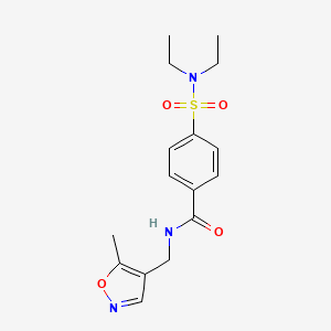 molecular formula C16H21N3O4S B2594776 4-(N,N-diethylsulfamoyl)-N-((5-methylisoxazol-4-yl)methyl)benzamide CAS No. 2034590-98-0