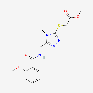 molecular formula C15H18N4O4S B2594780 methyl 2-[(5-{[(2-methoxyphenyl)formamido]methyl}-4-methyl-4H-1,2,4-triazol-3-yl)sulfanyl]acetate CAS No. 689749-32-4