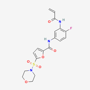 N-[4-Fluoro-3-(prop-2-enoylamino)phenyl]-5-morpholin-4-ylsulfonylfuran-2-carboxamide