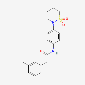 molecular formula C19H22N2O3S B2594799 N-[4-(1,1-dioxo-1lambda6,2-thiazinan-2-yl)phenyl]-2-(3-methylphenyl)acetamide CAS No. 941940-42-7