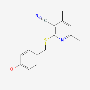 2-((4-Methoxybenzyl)thio)-4,6-dimethylnicotinonitrile