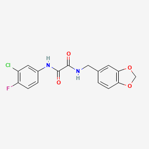 N-(1,3-benzodioxol-5-ylmethyl)-N'-(3-chloro-4-fluorophenyl)oxamide