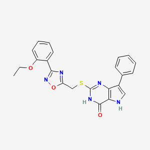 2-(((3-(2-ethoxyphenyl)-1,2,4-oxadiazol-5-yl)methyl)thio)-7-phenyl-3H-pyrrolo[3,2-d]pyrimidin-4(5H)-one