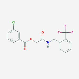 molecular formula C17H13ClF3NO3 B2594854 2-Oxo-2-((2-(trifluoromethyl)benzyl)amino)ethyl 3-chlorobenzoate CAS No. 1241972-03-1