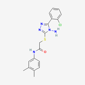 molecular formula C18H18ClN5OS B2594855 2-{[4-amino-5-(2-chlorophenyl)-4H-1,2,4-triazol-3-yl]sulfanyl}-N-(3,4-dimethylphenyl)acetamide CAS No. 578002-80-9
